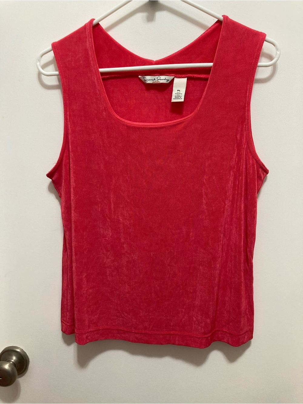 FRENCH LAUNDRY Iridescent Dark Pink Tank Style Top, Petite Large